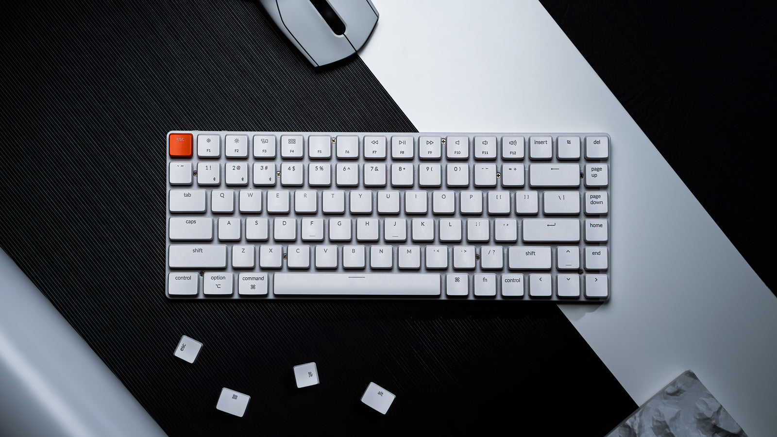 Keychron K3 ultra_slim Hot_swappable wireless mechanical keyboard Mac Windows iOS Android Keychron low profile Optical and Gateron low profile mechanical switch desktop setup