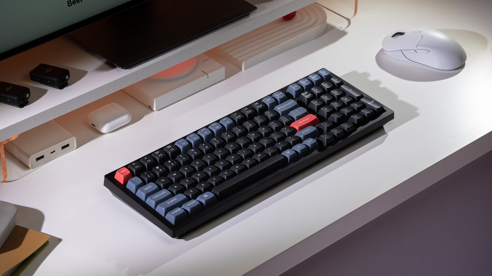Keychron K4 Pro QMK/VIA Wireless and Wired Mechanical Keyboard on the desk Keychron K4 Pro QMK/VIA Wireless and Wired Mechanical Keyboard on the desk