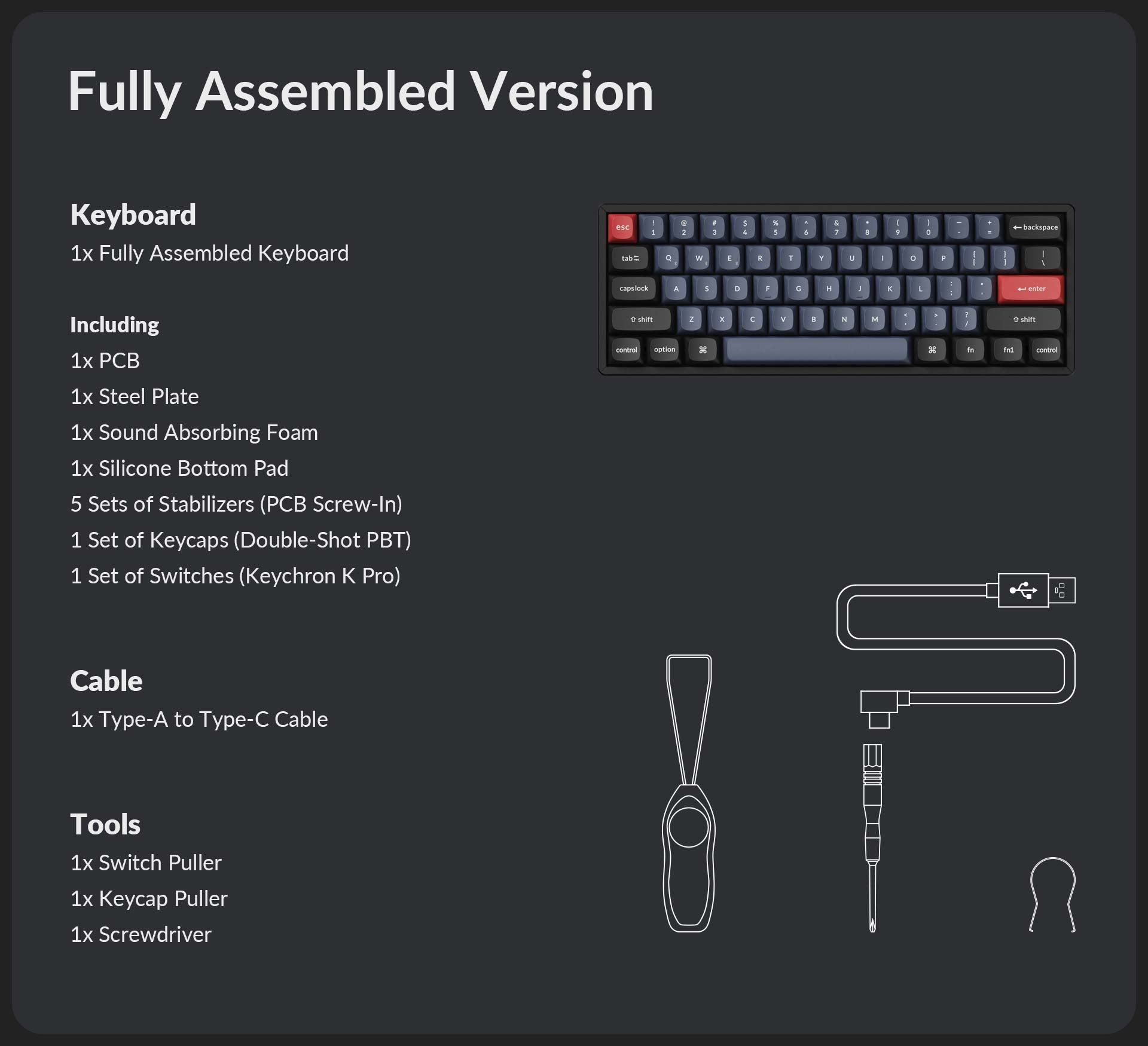 Keychron K12 Pro package content-fully assembled version Keychron K12 Pro package content-fully assembled version
