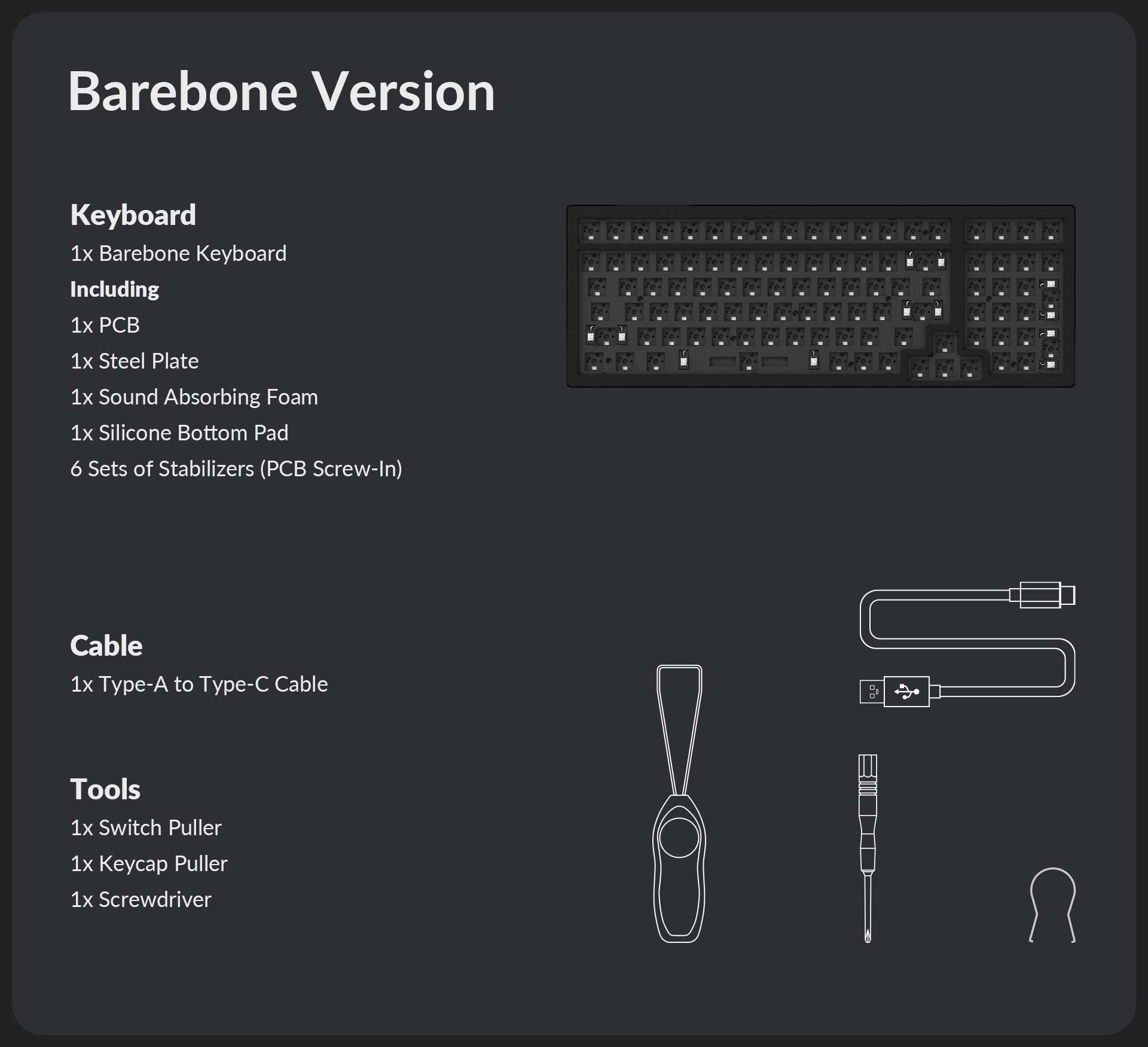 Keychron K4 Pro Barebone version package content