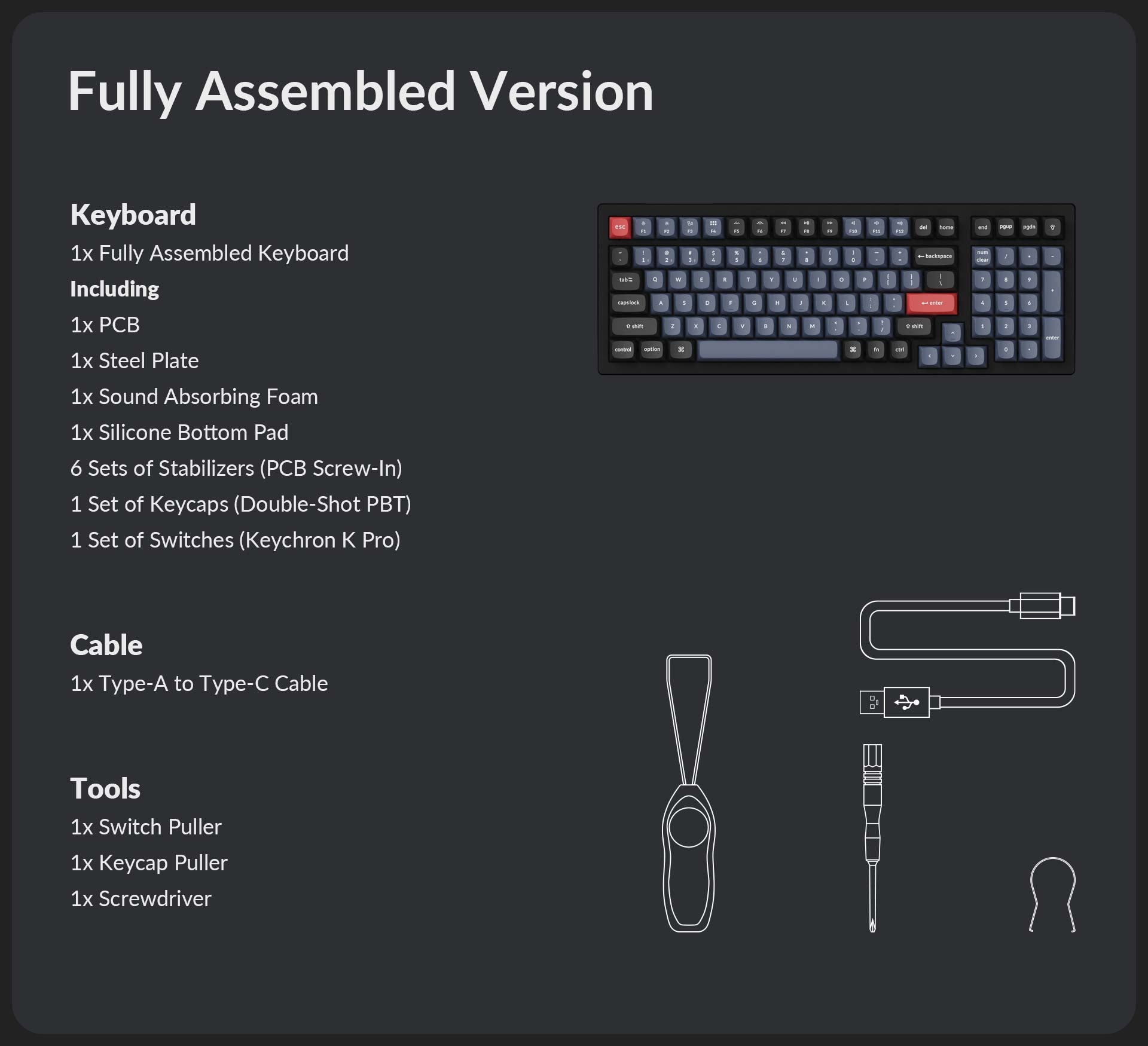 Keychron K4 Pro package content-fully assembled version Keychron K4 Pro package content-fully assembled version