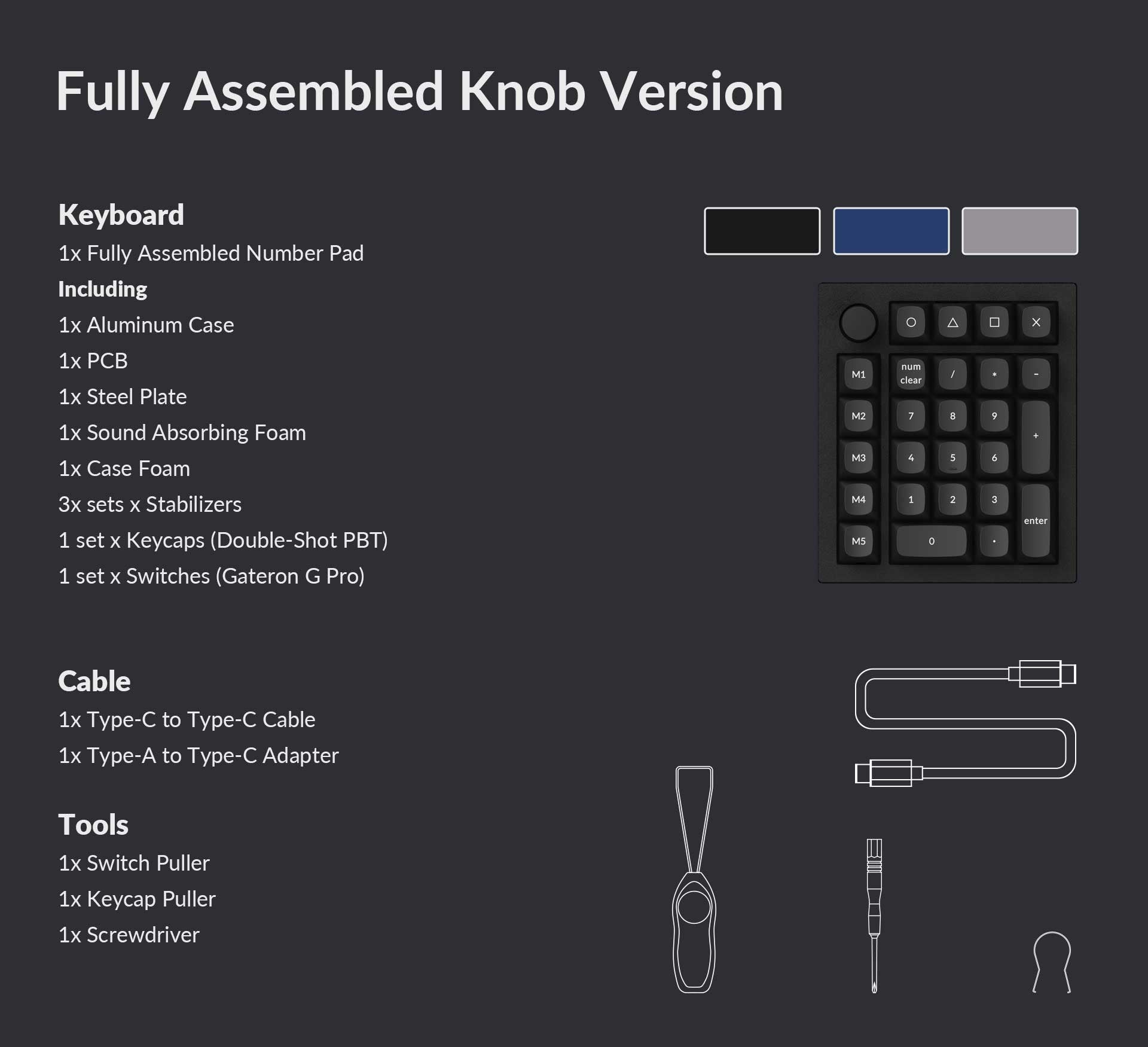 Package List of Keychron Q0 Plus Custom Mechanical Number Fully Assembled Knob Version Package List of Keychron Q0 Plus Custom Mechanical Number Fully Assembled Knob Version