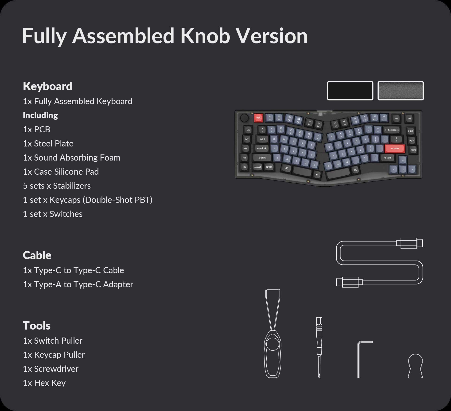 Package list of Keychron V10 Fully Assembled Knob Version Package list of Keychron V10 Fully Assembled Knob Version