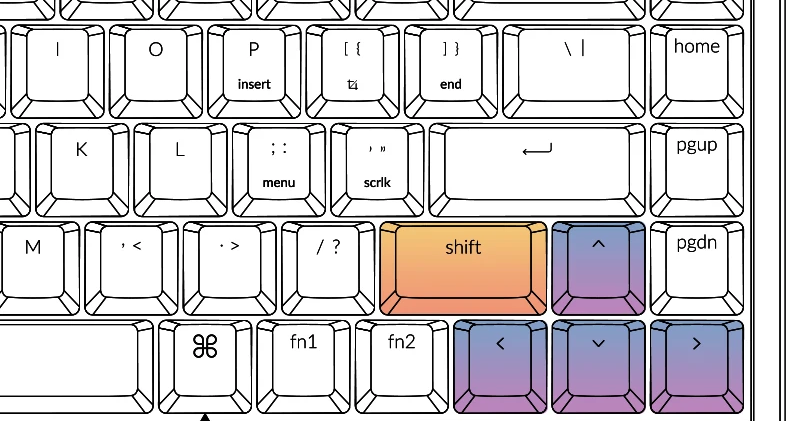 Keychron K6 65 percent compact wireless mechanical keyboard layout for Mac and Windows with ergonomic key design